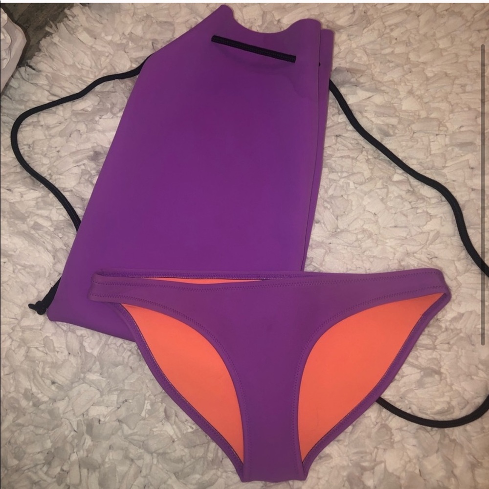 triangl purple bikini bottom
